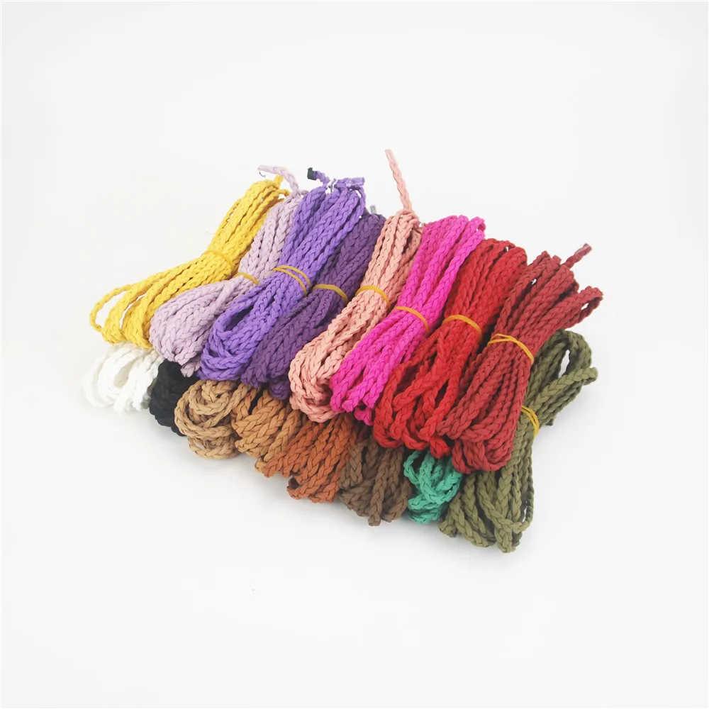 High quality 5meters/lot Faux Suede Leather Braided Beading Cord Rope Thread DIY Accessories 16color for choose ds234