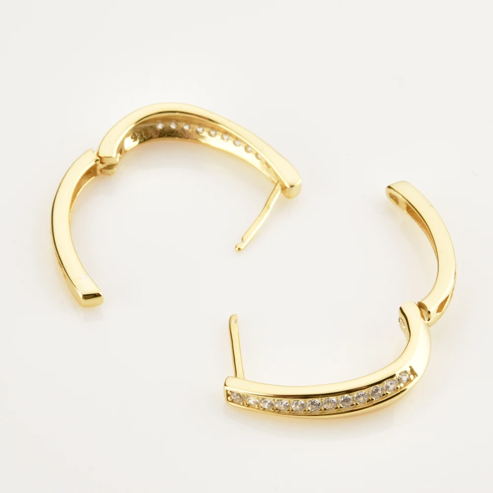 KIKICHICC 925 Sterling Silver Gold Long 21MM Hoop Zircon Pave Luxury Ovals Crystal Pave Fine Jewelry 2021 Party Rock Punk Clips