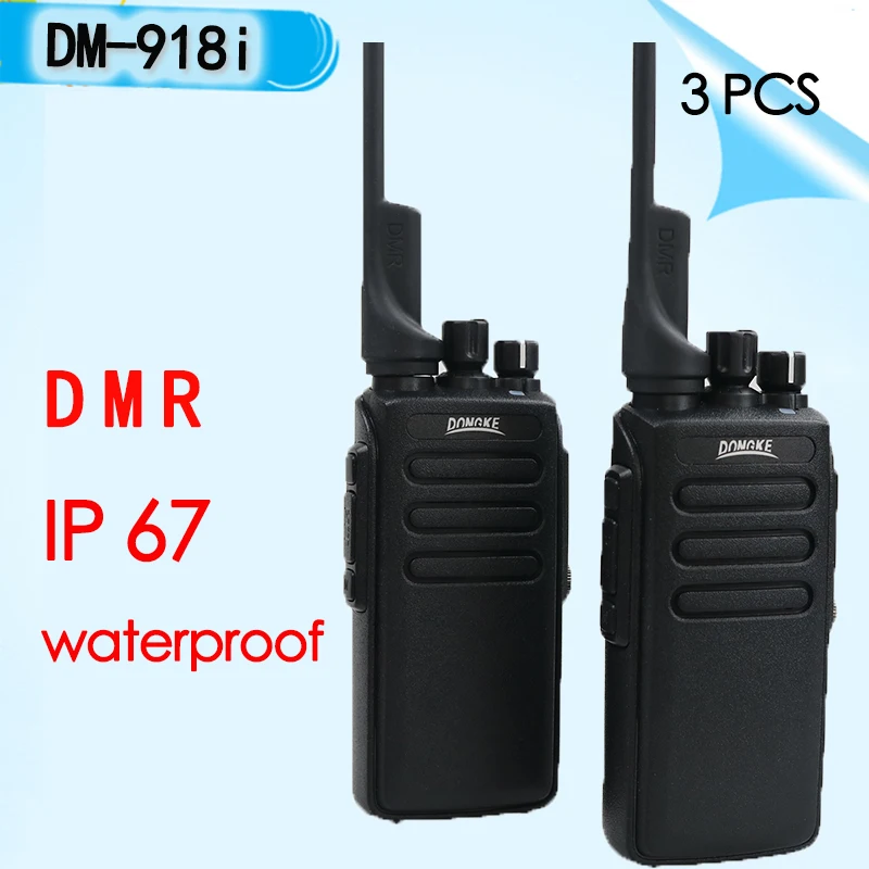 

3pcs DONGK DM-918i Walkie-Talkie Dual Band Dual Time Slot DMR Digital/Analog 136-174/400-470MHz DM-1801 Ham Radio walkie talkies