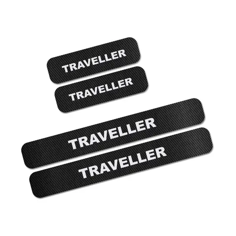 4pcs For PEUGEOT 2008 3008 4008 5008 Expert TRAVELLER GT LINE Car Door Sill Plate Guard Protector Stickers Carbon Fiber Decals 10 best sales peugeot expert 2008 - №8