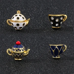 Üzüm, mini, asimetrik emaye zanaatkar küpeler, saplama, mavi çaydanlık, çaydanlık, çaydanlık, halka küpeler, cam iğne küpeler 8 en çok satan, kupalar küçük çalışıyor-no. 7