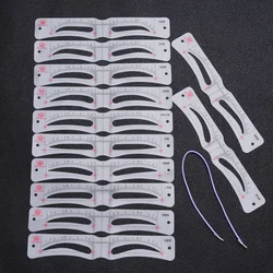 12pcs silicone eyebrow stencils makeup eyebrow drawing guide card template DIY tools accessories