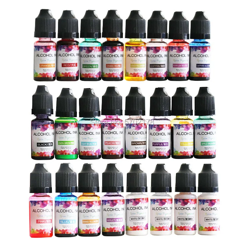 24 color 3D blooming fluid pigment Alcohol ink diffusion color concentrate for crystal epoxy