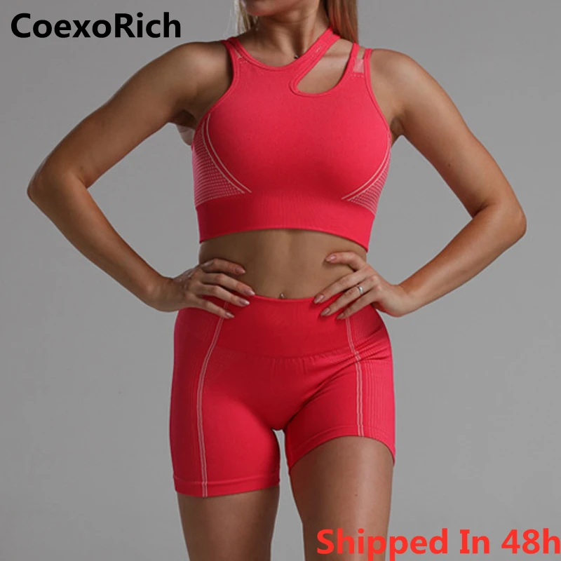 Ensemble de sport pour femmes, soutien-gorge et short de Yoga, vêtements de Fitness, tenue de maison, haut court, taille haute, survêtement, été