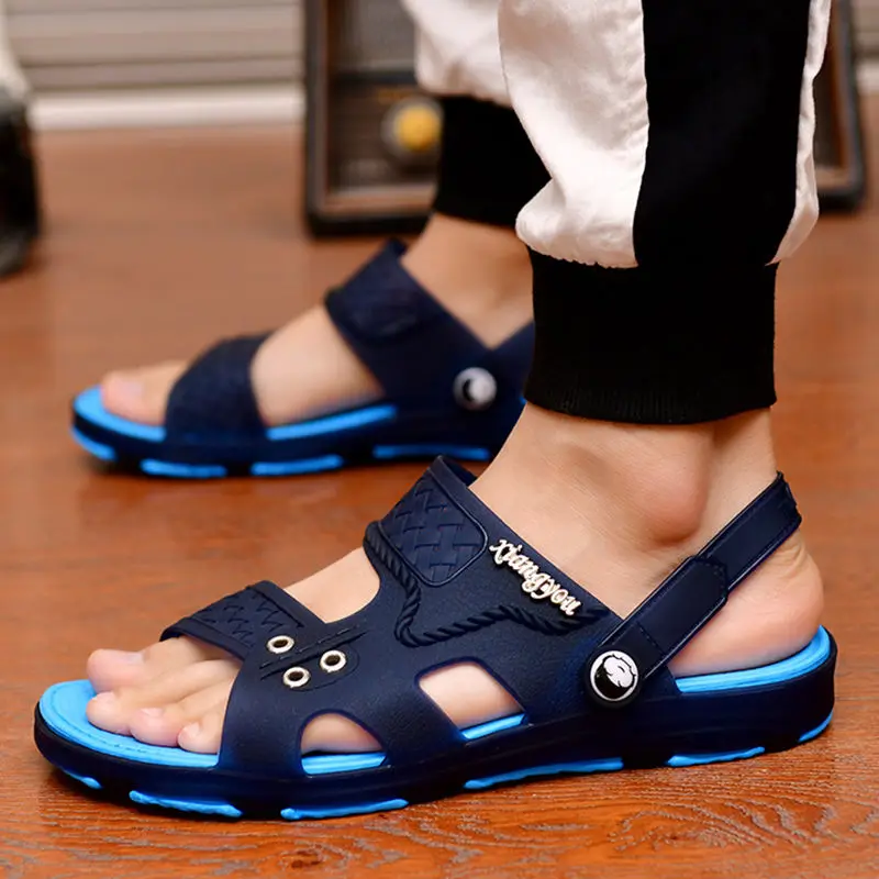 Male Fashion High Quality Plus Size Home & Beach Sandals Men Casual Durable Anti Skid Peep Toe Summer Sandals Sandalias A5756