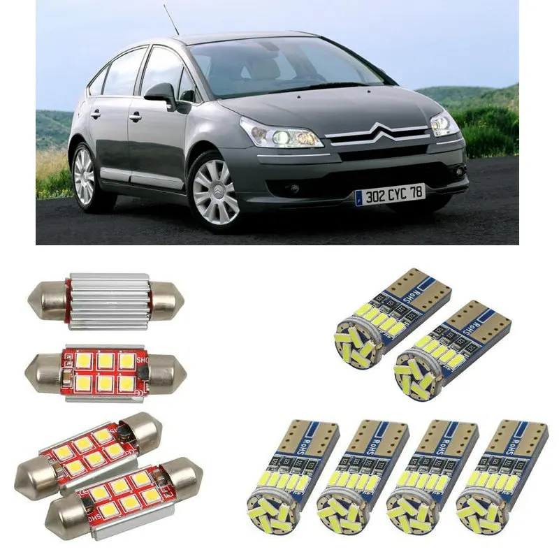 

Interior led Car lights For citroen c4 mk1 lc hatchback saloon sedan dome bulbs for cars License Plate Light 12pc 14pc