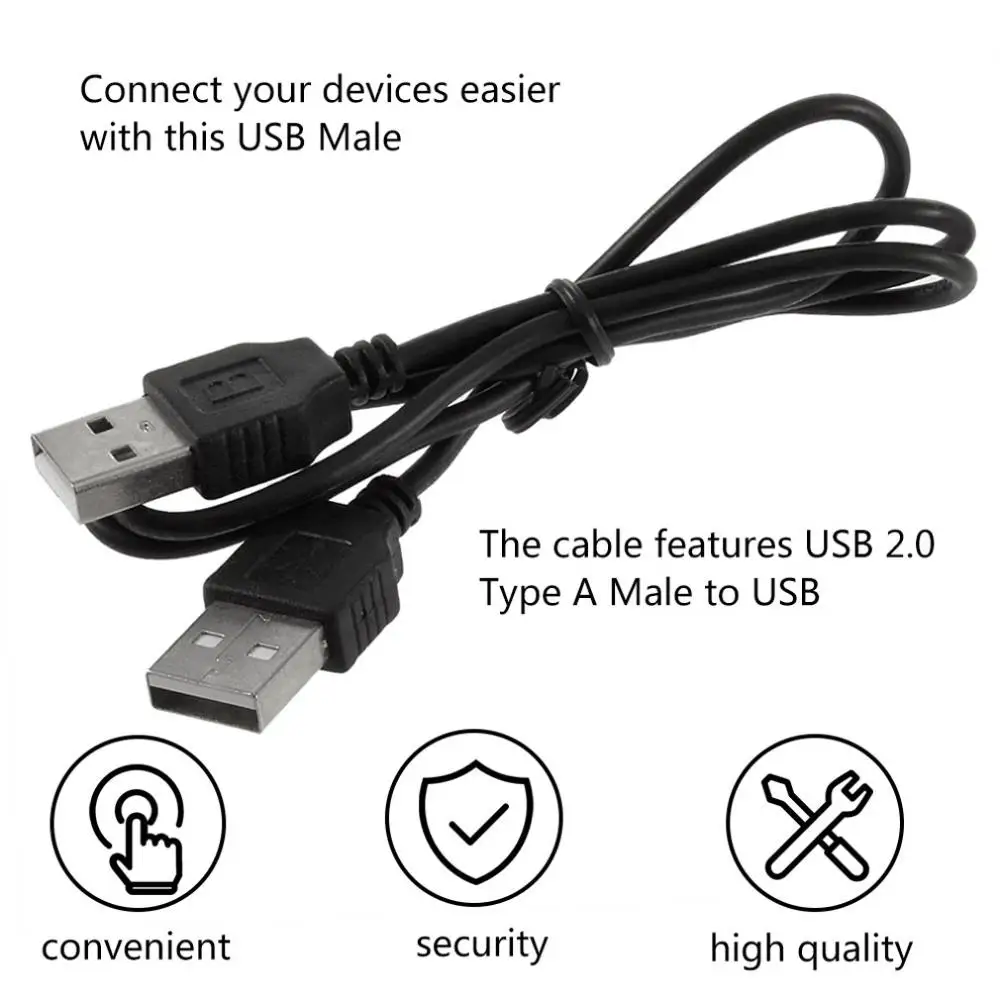 Macho preto do usb 2.0 ao adaptador masculino do cabo do cabo do conector da extensão de m/m do macho do fio usb 2.0 ao adaptador masculino do conector da extensão de m/m