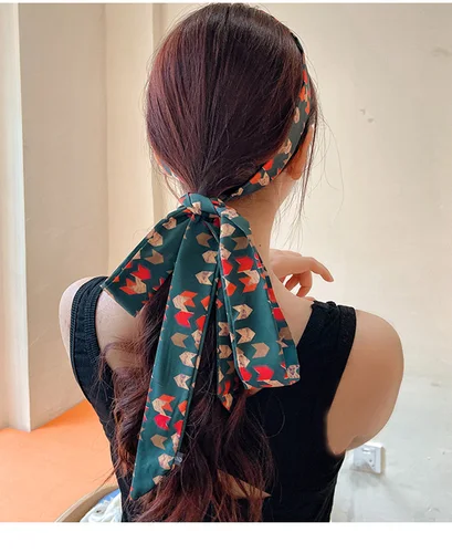 Imagen 2 del producto Lazos para el pelo largo, bufanda, pañuelo para la cabeza, lazos para el cabello a la moda, cintas, diadema multifuncional, Bandana, accesorios elásticos para el cabello para mujer