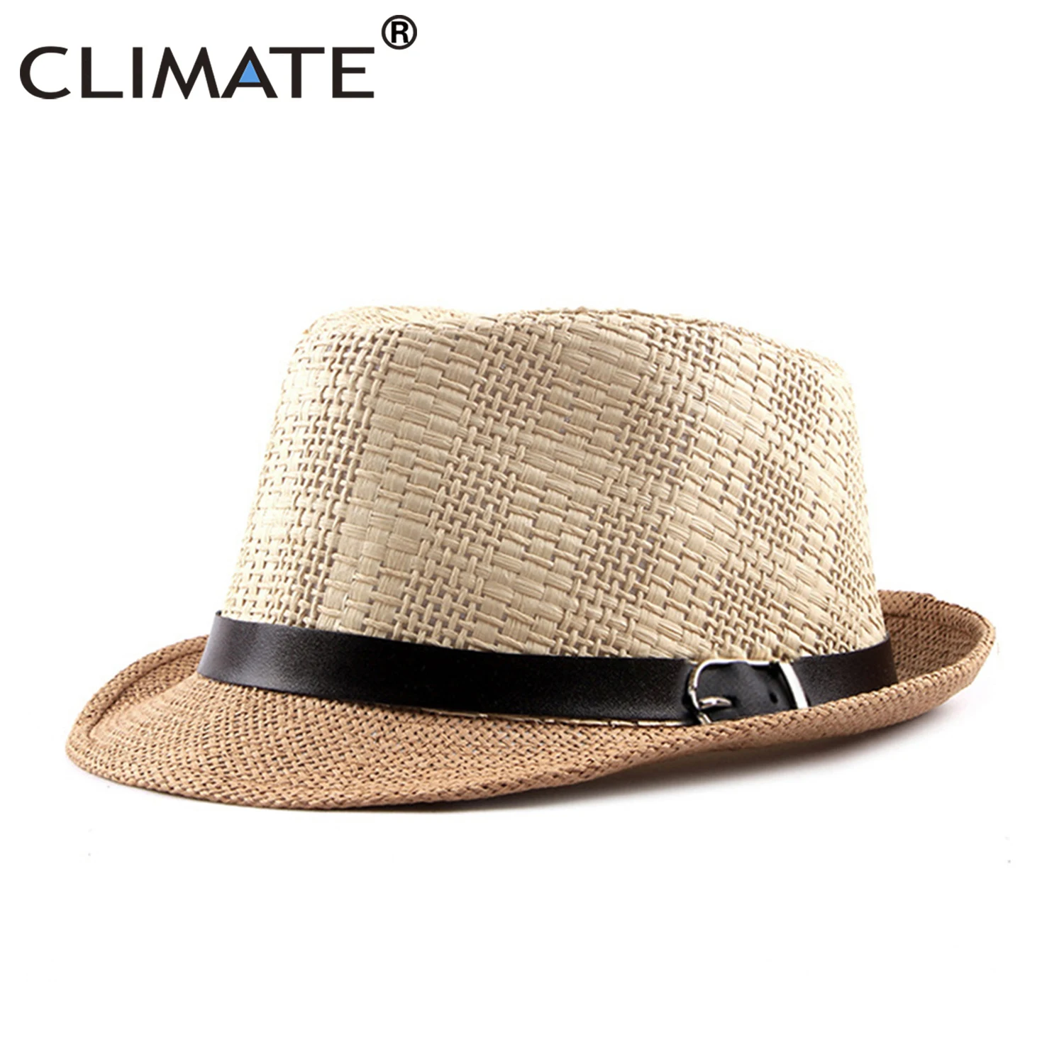 

CLIMATE Summer Cool Straw Hat Cool Men Vintage Straw Fedora Paper Straw Retro Hats for Man Solid Fedoras Cap Fedora Men Hat Cap