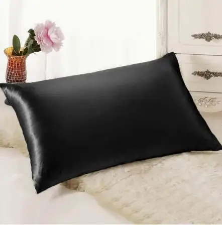 100% Queen Standard Satin Silk Soft Mulberry Plain Pillowcase Cover Chair Seat Square Pillow Cover Home19