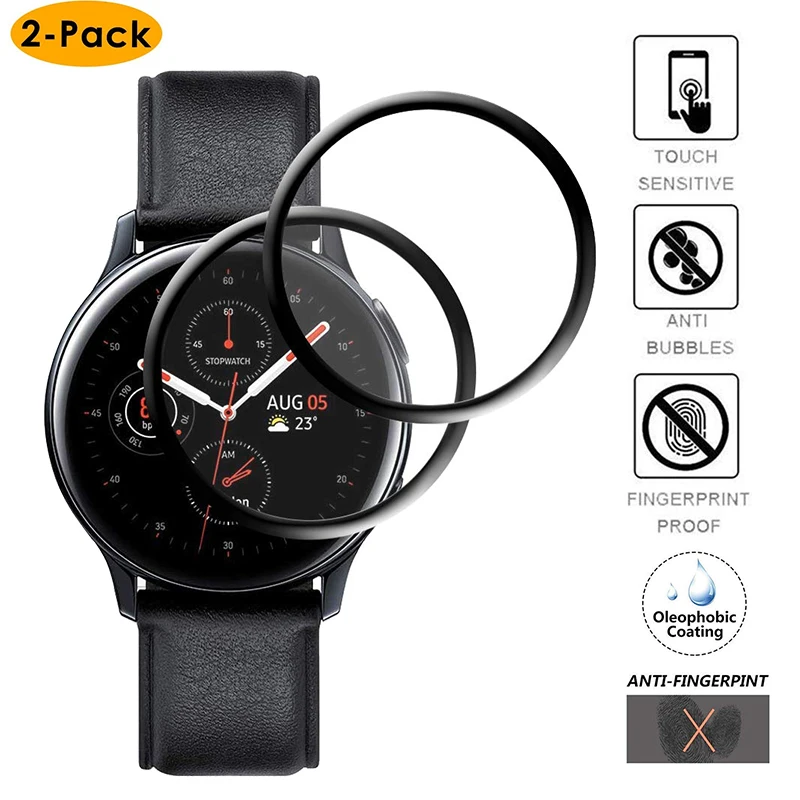 3D Full Screen Protector film for Samsung Galaxy Watch Active 2 40mm 44mm HD Anti-Bubble Soft Round Edge Screen Protector Cover