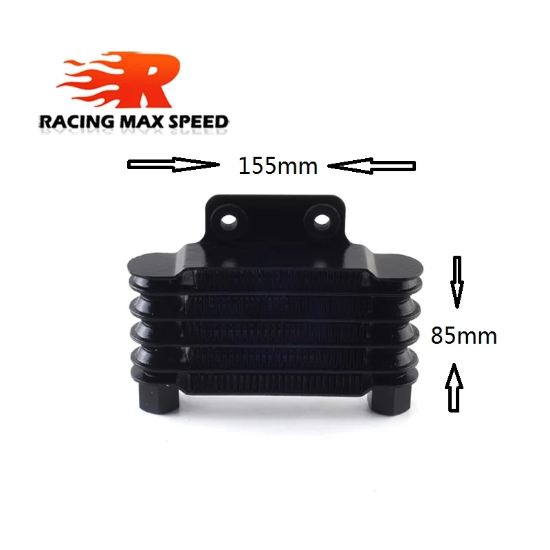 

High Quality Universal Motorcycle Small Oil Cooler 158 mm 5 row silver and black SO-02