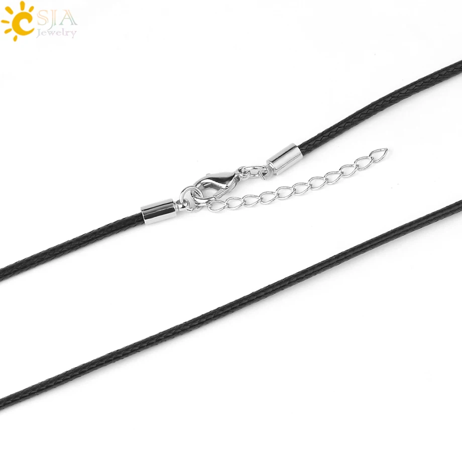 CSJA Handmade Natural Stone Pendants Necklaces for Men Tree of Life Wire Wrap Chip Beads Vintage 7 Chakra Crystal Jewelry G329