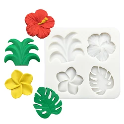 Rose Plumeria Flower Monstera Deliciosa Leaf Silicone Cake Baking Mold Sugarcraft Chocolate Cupcake Fondant Decorating Tools