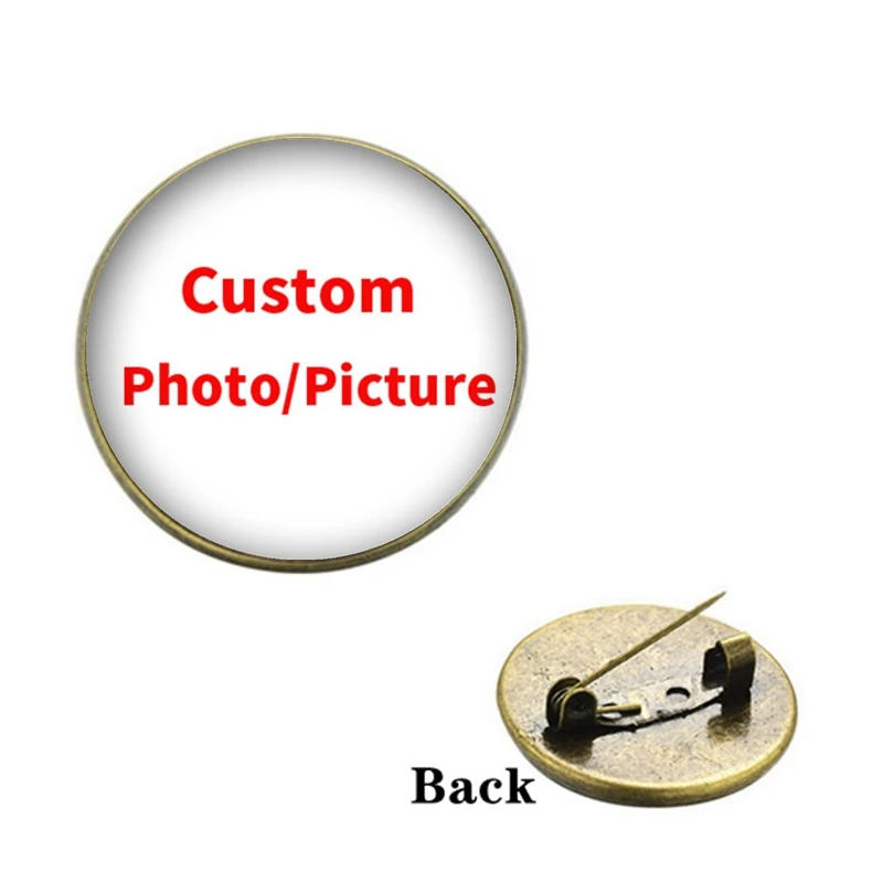Image 3: Broche en Verre Cabochon avant, Danemark ge Photo/Image Personnalisé Fait à la Main, Broches Personnalisées DIY, Accessoires Plaqués Argent