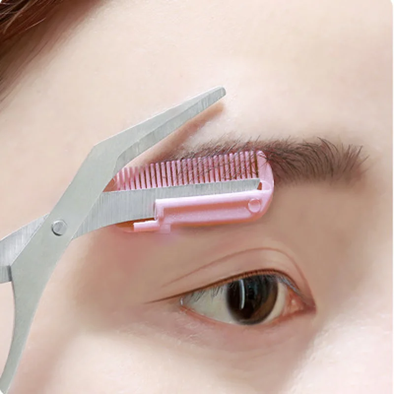 Eyebrow Trimmer Scissor with Comb Facial Hair Removal Grooming Shaping Shaver Cosmetic Makeup Accessories