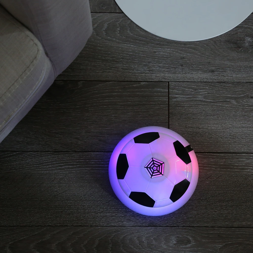 Mini Hover Soccer With Flashing LED Lights 18cm Air Power Suspended Ball Model Plastic Educational Football Toys for children