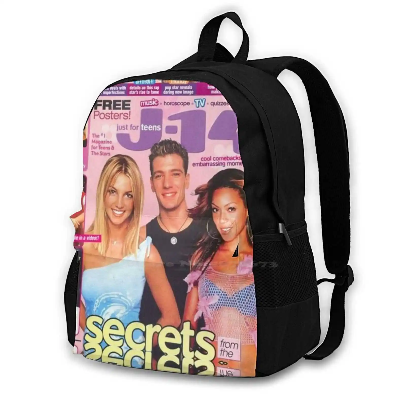 90s Vibrant Cover Bag Backpack For Men Women Girls Teenage Black Y2k 90s 80s Fashion Mag Zine Magazine Cover Covers Pinterest