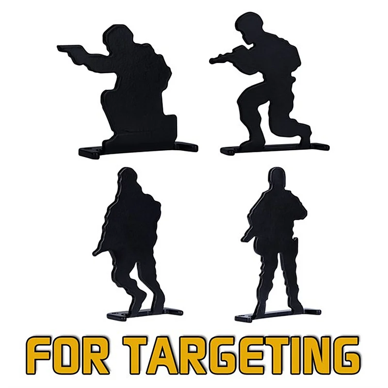 

4Pcs/Set Soldier Form Shooting Metal Target Set Outdoor BB Airsoft Shooting Training Practicing Target Paintball Accessories