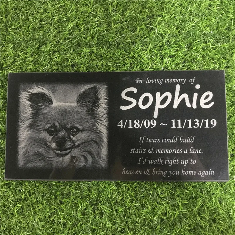 Pet Memorial Stones Engraved with Pet\'s Photo Can Personalized Dog Memorial Stones Cat Memorial Stones,12\