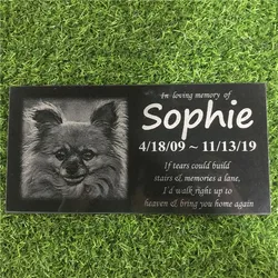 Pet Memorial Stones Engraved with Pet's Photo Can Personalized Dog Memorial Stones Cat Memorial Stones,12