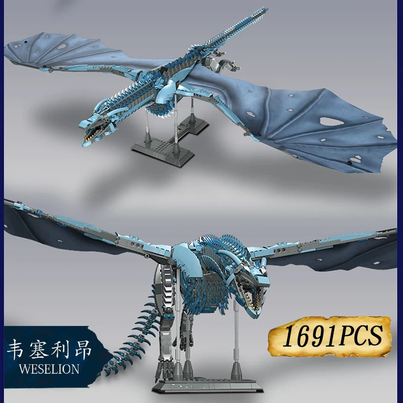 

MOC 1889PCS+ Dragon Viserion Mother Black Death Balerion Anime Action Figures Building Blocks Toys For kids Gifts