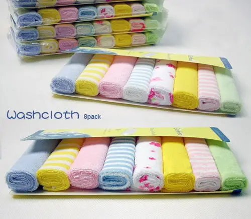 Soft Cotton Baby Towel Infant Newborn Bath Washcloth Kids Feeding Baby Wipes Cloth 8pcs