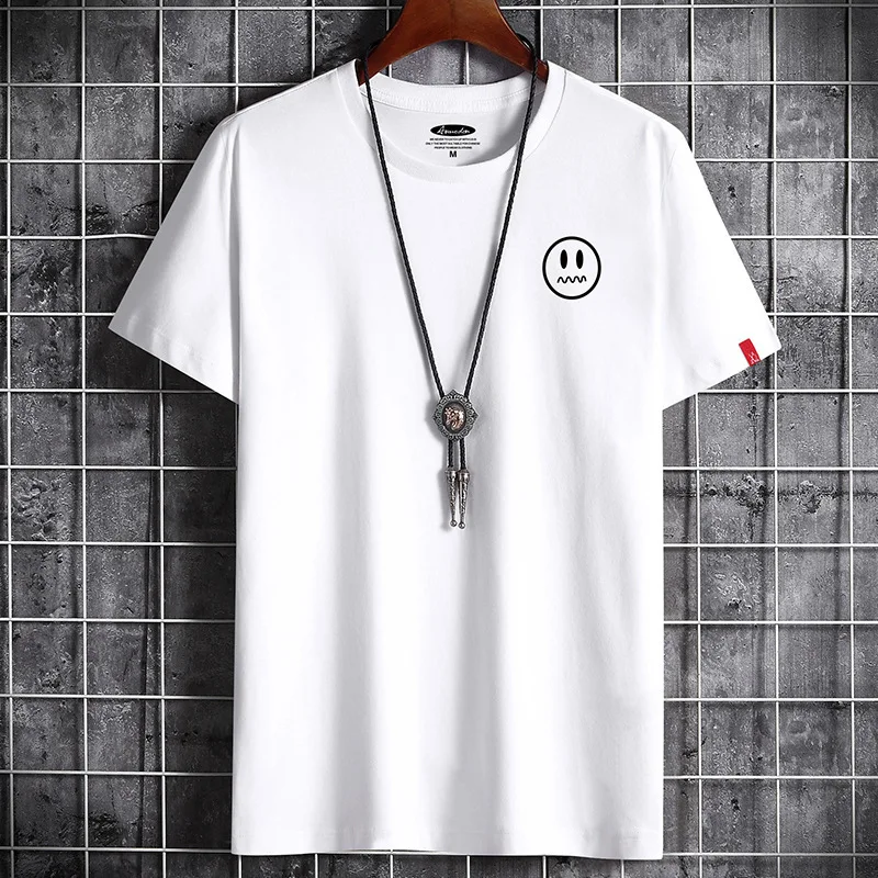 T-shirt for Men 2022 Fashion Summer Clothing Graphic Vintage Tshirt Harajuku Manga Anime O-Neck White Oversized Anime T Shirt