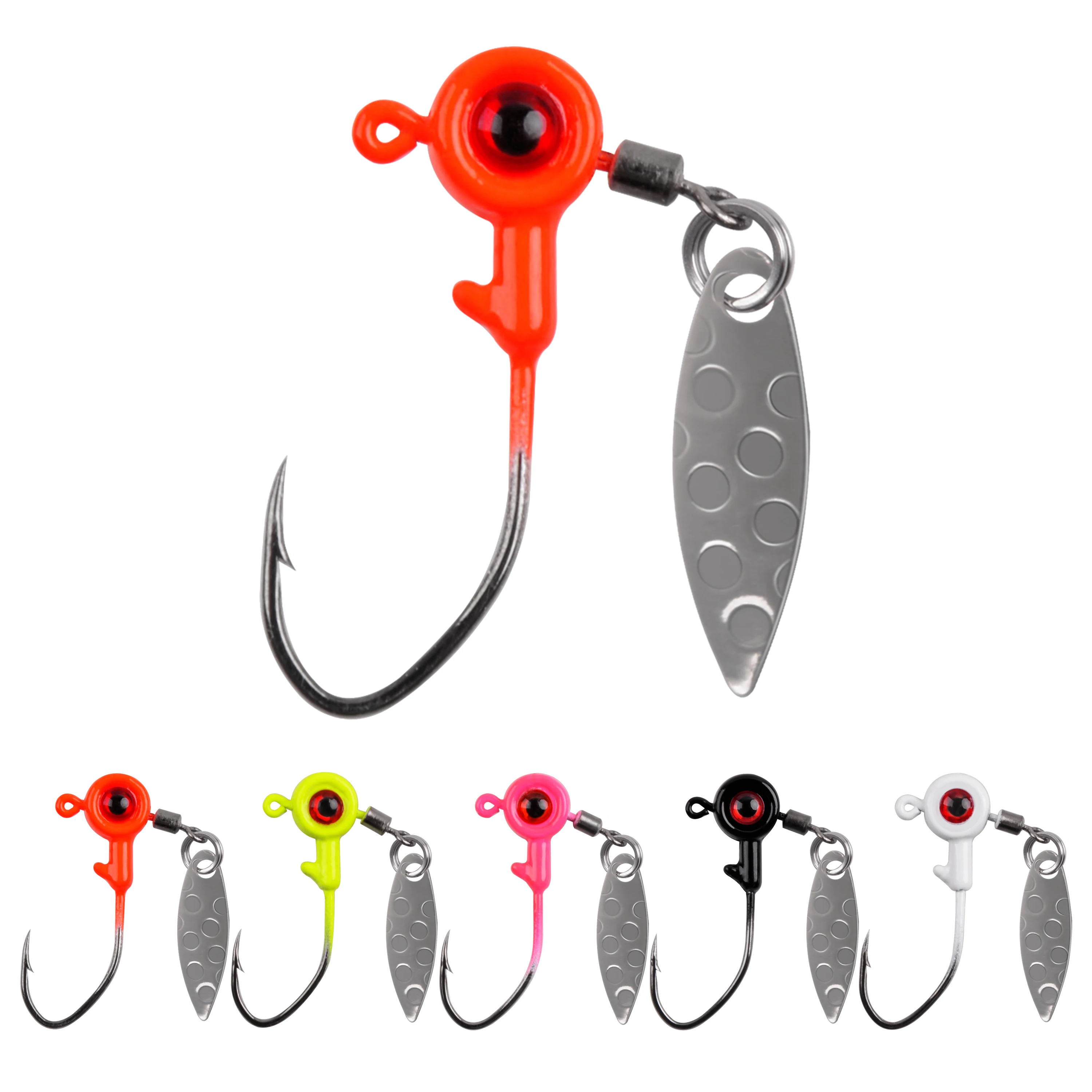 10PCS Jig Heads Freshwater Fishing Lures Jig Head With Eye Ball Painted Hooks Fishing Jigs For Bass Crappie