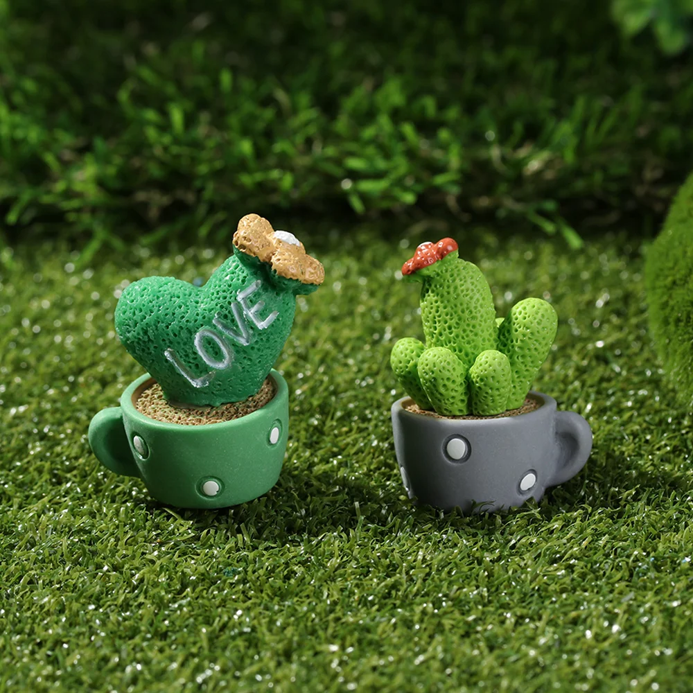 Crafts Dollhouse Supplies Fairy Garden Cactus Flower Figurines Micro Ornaments Cactus Miniatures Micro Landscape Figurine