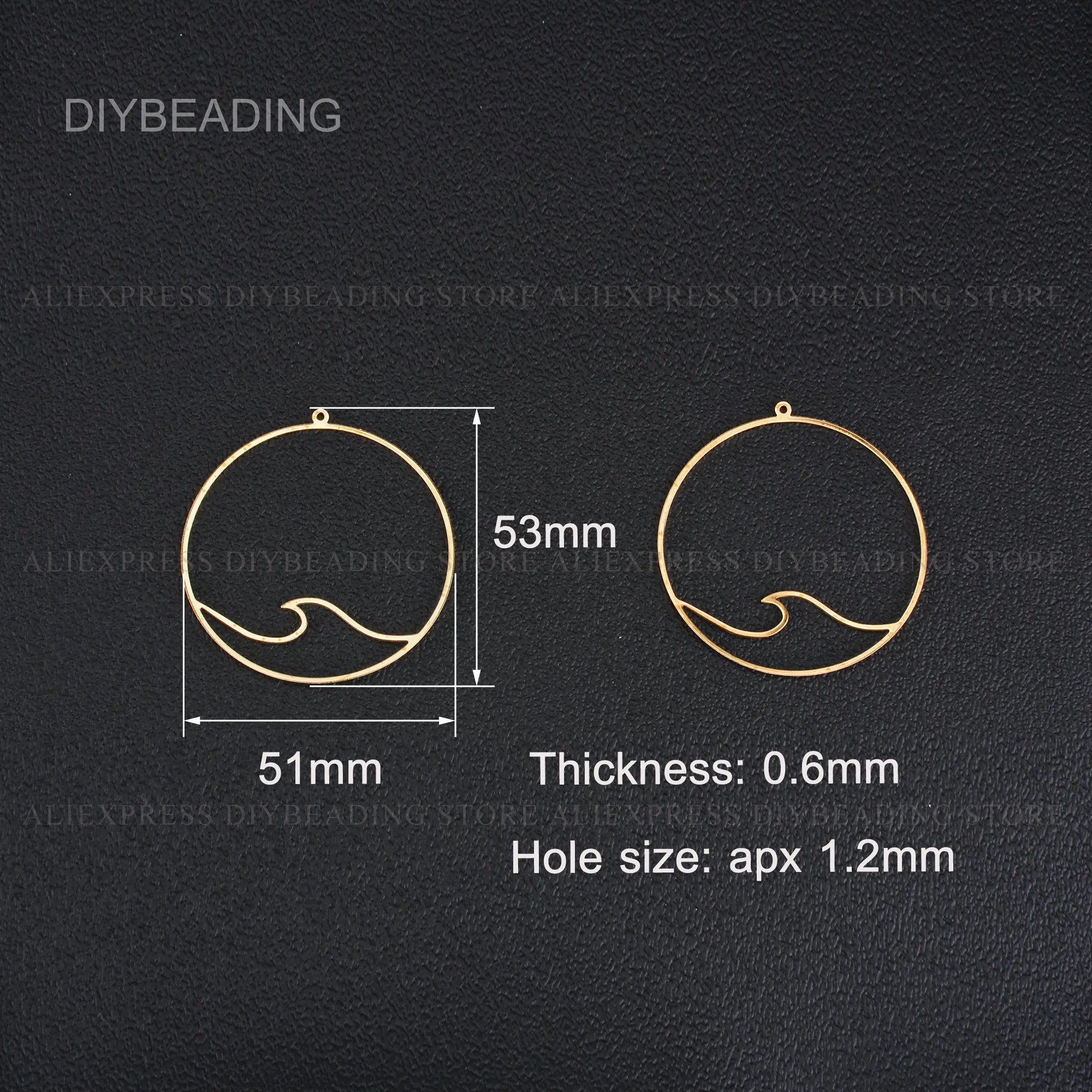 6-500 Pcs Jewelry Making Component Lots Supplies Extra Large Oversize Circle Charm Finding with Wavy Line