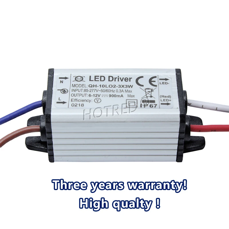 Waterproof IP67 LED Driver Power Supply 10W 900mA DC6-12V 2-3x3w Aluminum Case Lighting Transformers