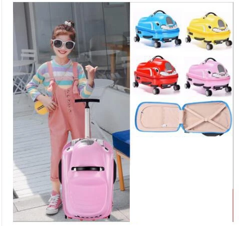 kids Riding suitcase Children 3D Scooter Suitcase for kids Travel trolley bag Spinner Luggage suitcase Rolling truck for kids