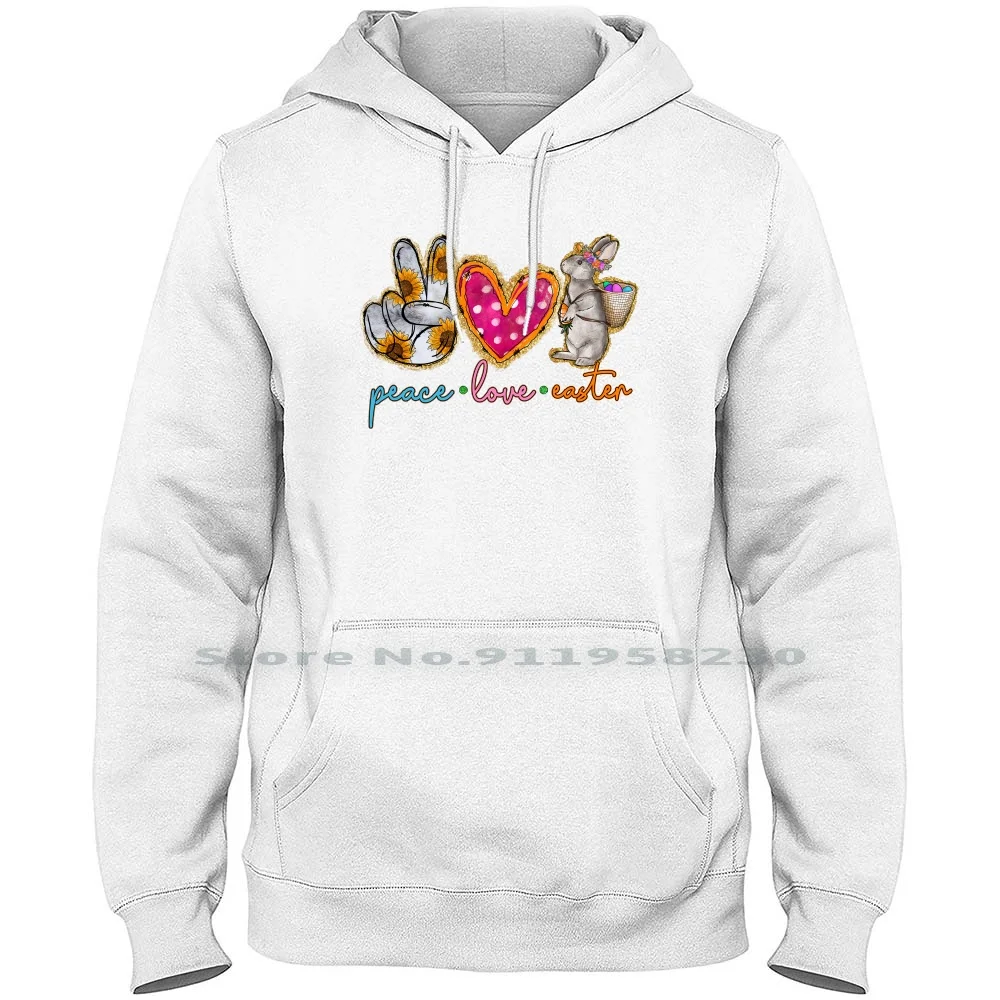 Peace Love Easter Hoodie Sweater Cotton Happy Easter Easter Bunny Easter Egg Carrot Peace Bunny Love East Egg Ast Ace St