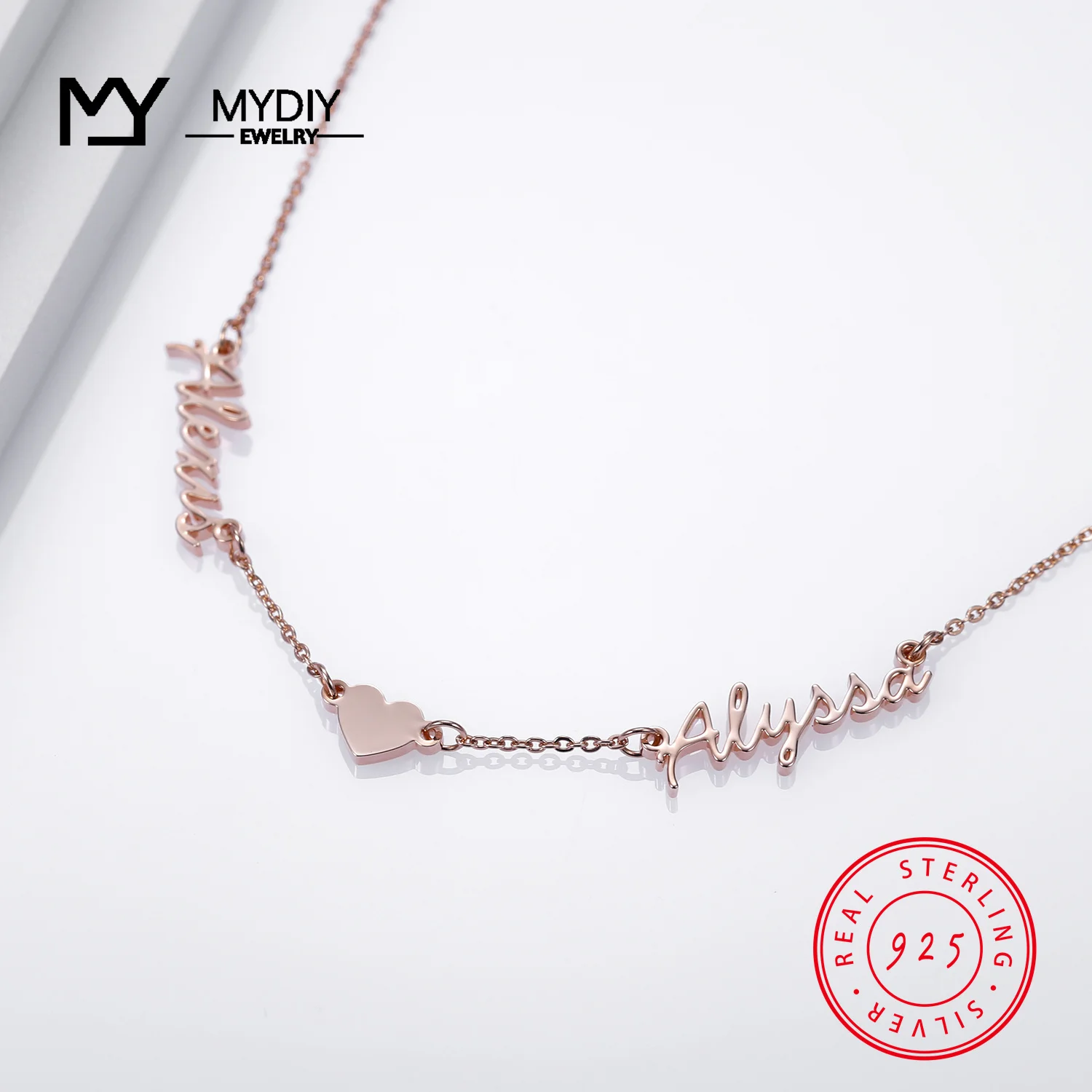 Fashion Custom Name Heart Symbol Necklace925 Sterling Silver Pendants Statement Personalized Choker For Women Gift Gold Jewelry