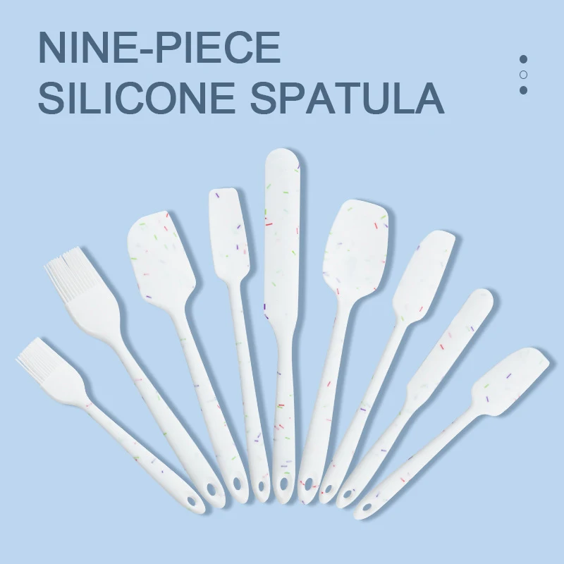 

9Pcs/set Silicone Kitchen Utensils Set Kitchenware Spatula Spoon Scraper Brush BBQ Tools Silicone Baking Cooking Cake Accessorie