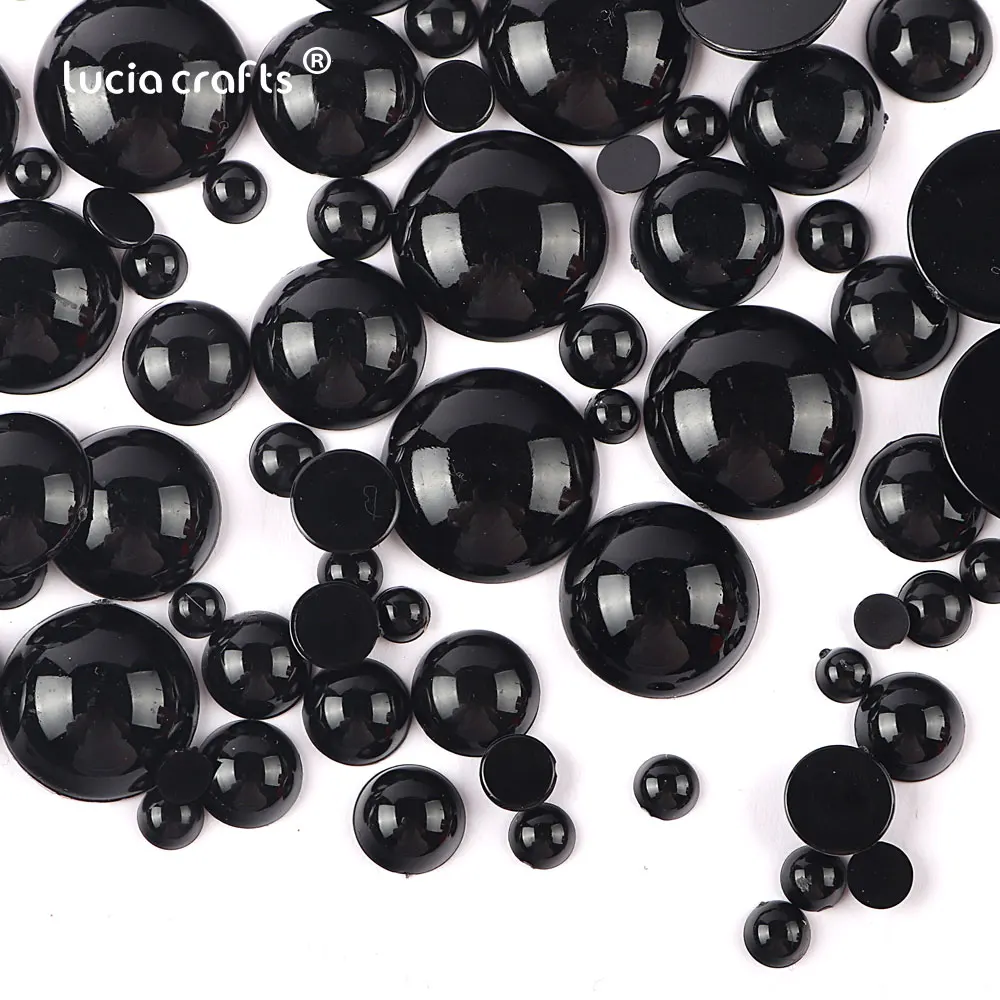 5-20mm Half Round Pearl Beads Flatback Plastic  Scrapbook Beads  Toy Eyes For DIY Decorate K0824