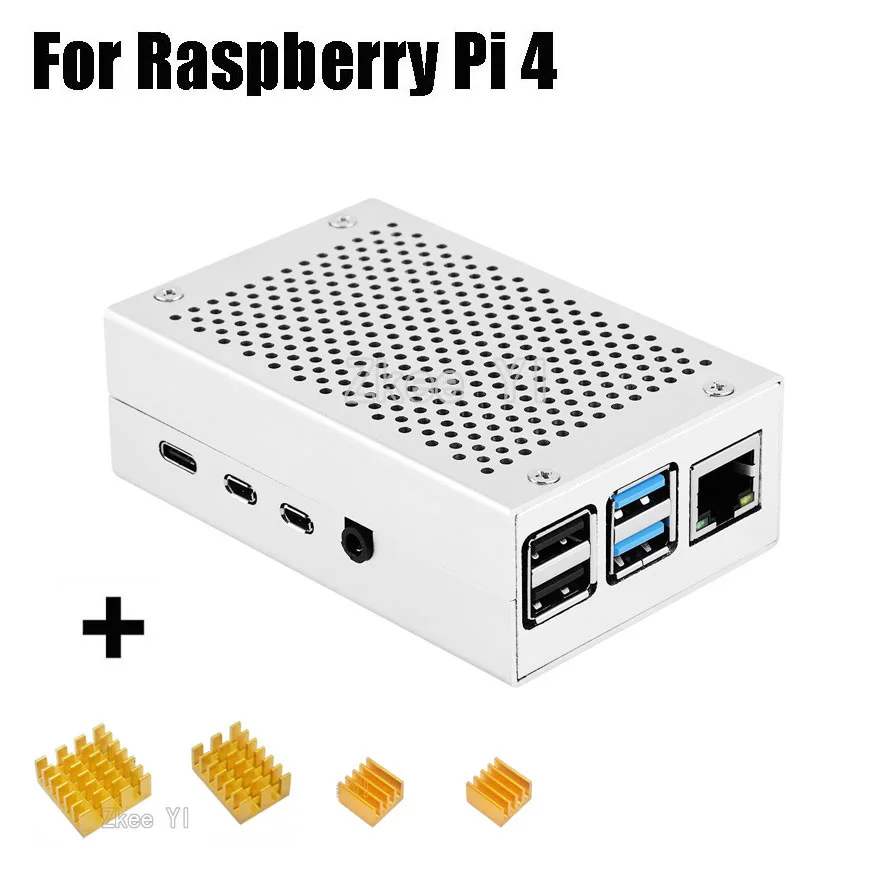 Ostatnie aluminium przypadku z radiatorem dla Raspberry Pi 4 Model B