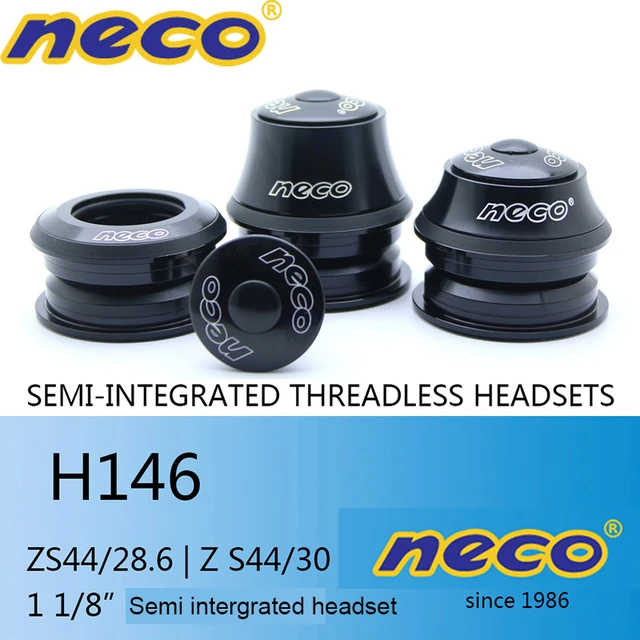 Neco bike Headset 44 44MM ZS44 28.6 30 1 1/8 Semi-Integrated Threadless  H146 Retainers Fixed Gear Road Bike Headset MTB - AliExpress