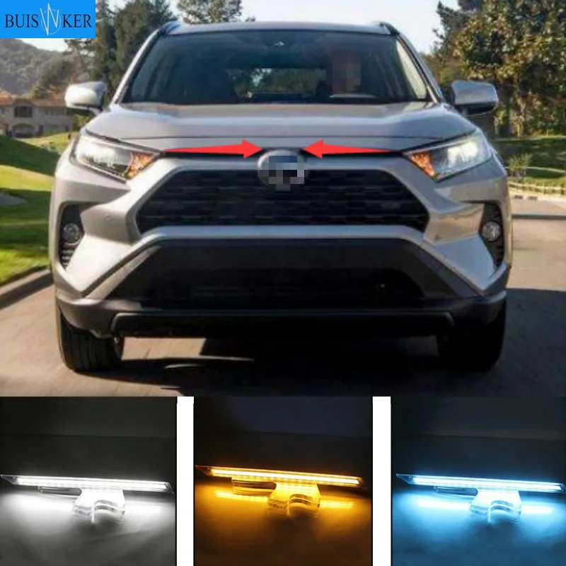 

For Toyota RAV 4 2019 2020 RAV4 DRL Yellow Turn signal Lamp Waterproof ABS Cover LED Daytime Running Lights