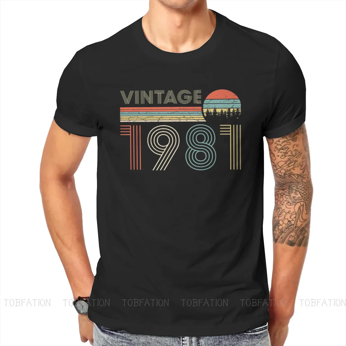 1981 40th Anniversary Men\'s TShirt Vintage Sun Individuality T Shirt Harajuku Streetwear New Trend