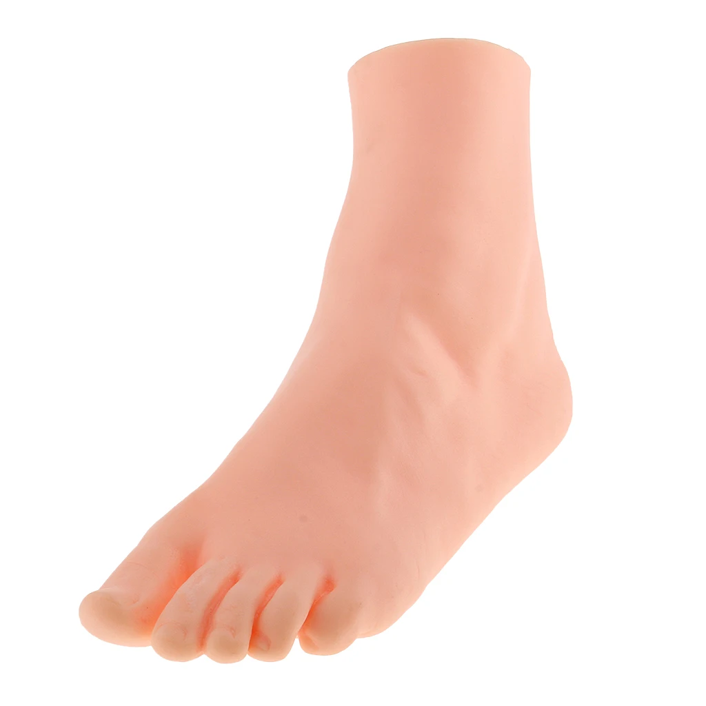 Silicone Female Left Foot Life Size Mannequin Nail Art Practice Shoe Sock