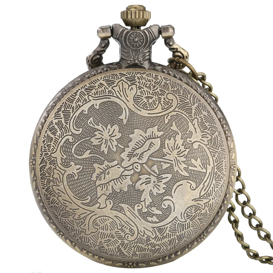 Reloj de bolsillo con correa de serpiente en 3D para hombre y mujer, accesorio de reloj colgante antiguo, de bronce, con cadena de suéter