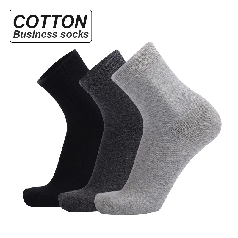 Calcetines de negocios de alta calidad para hombre, calcetín largo informal de algodón, transpirable, talla grande (39-45), blanco y negro, 10 par/lote, talla grande