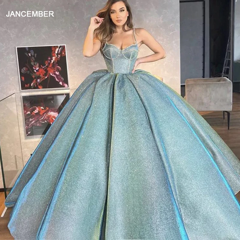 J67128 JANCEMBER Sexy Quinceanera Dresses 2020 Spaghetti Strap Sleeveless Lace Up Back Elegant Crystal