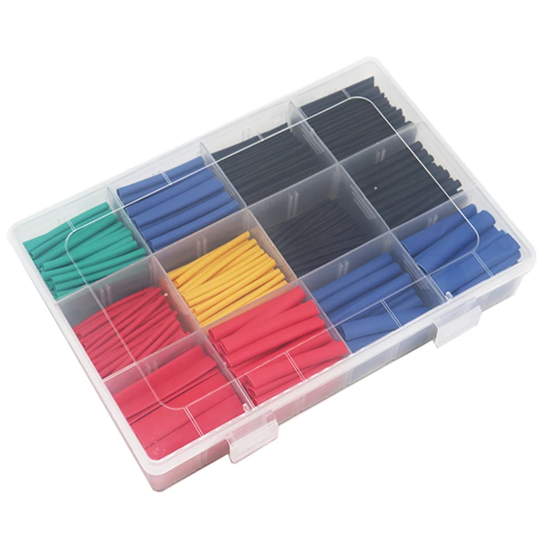 560PCS Thin Wall Wrapping Kit Insulation Resilient Plastic Black Thermoresistant tube Heat Shrink Tube Gaine Thermoretract