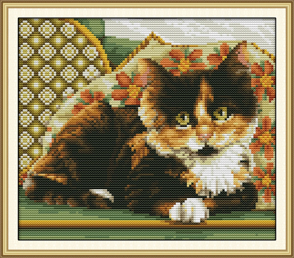 

Набор для вышивки крестиком с изображением котенка, 14ct, 11ct