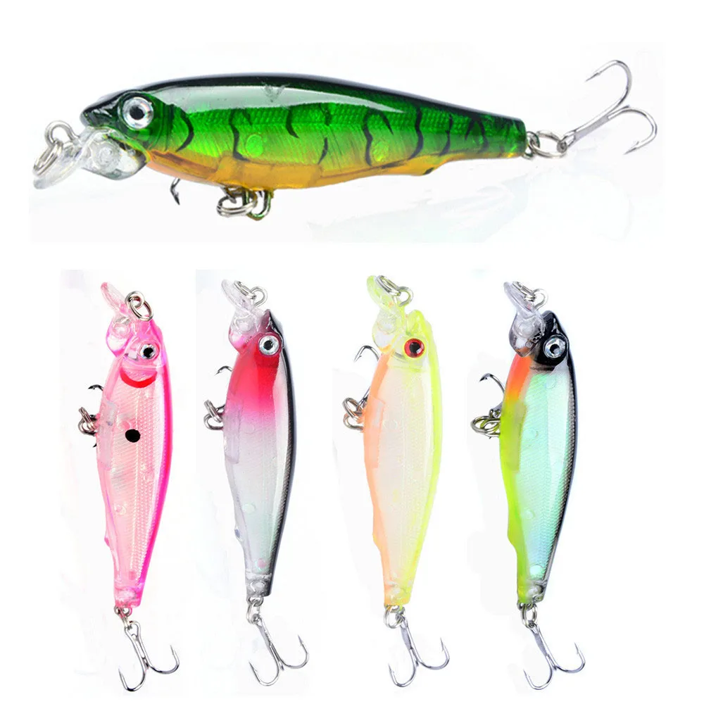 DHYJSFDC 1PCS Laser Minnow Fishing Lure 8CM 7.5G pesca hooks fish wobbler tackle crankbait artificial japan hard bait swimbait