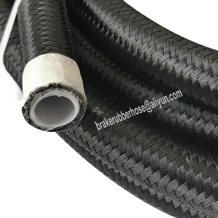 

10An Black Nylon Braided PTFE Lined Stainless Steel Reinforcement Hose For Fuel Oil E85 1M