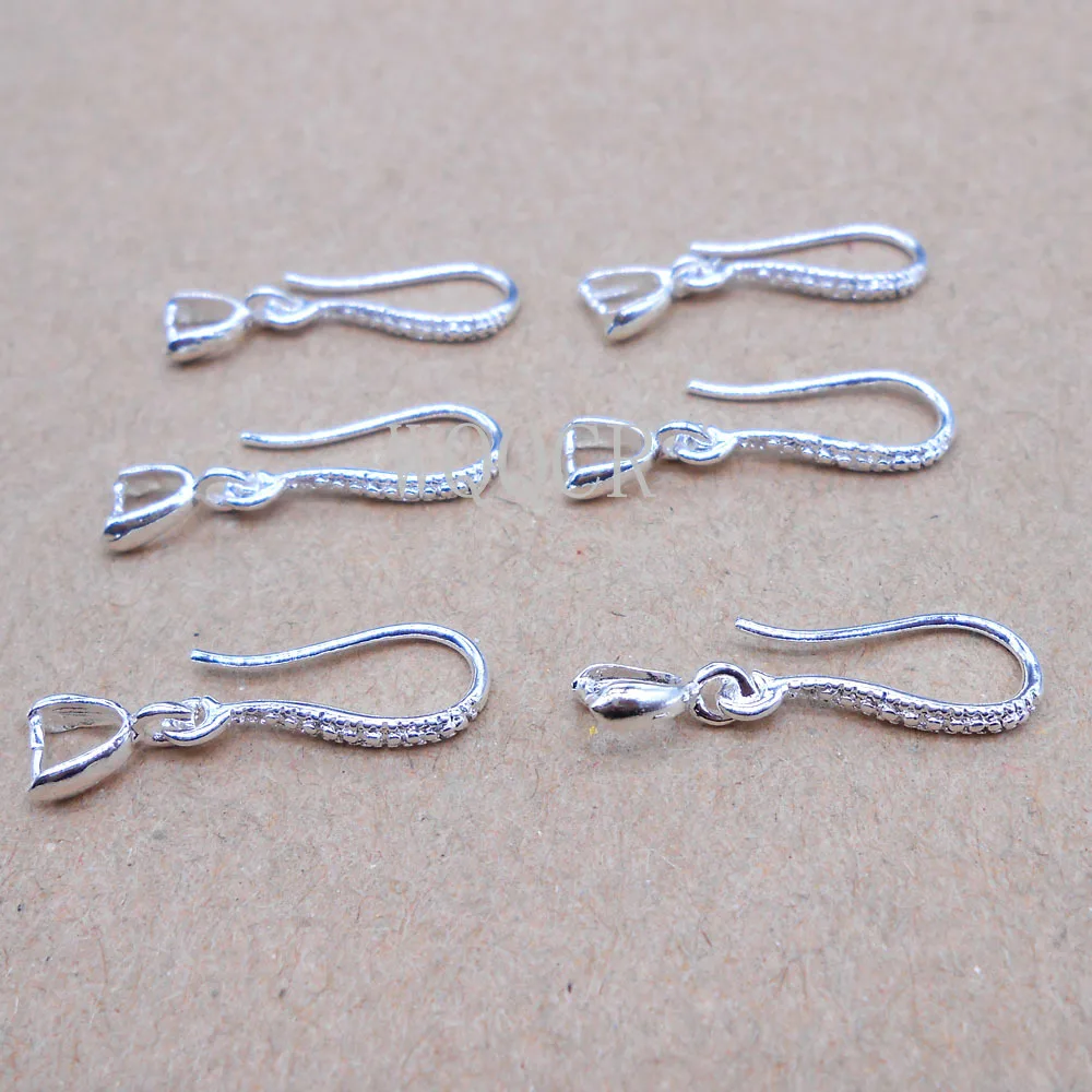 10PCS Genuine 925 Sterling Silver Frosted Women\'s Ear Hook Earrings Blank Base DIY Jewelry Making Result Accessory Accessories